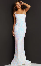 4 of 14 Jovani 05664 Iridescent White