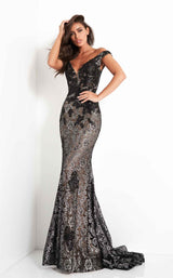 2 of 6 Jovani 06437 Black/Silver