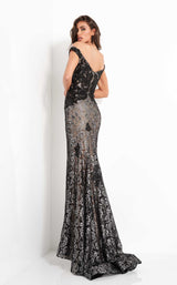 3 of 6 Jovani 06437 Black/Silver