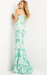 2 of 4 Jovani 08256 Ivory-Emerald