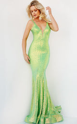 1 of 6 Jovani 22824 Neon Green