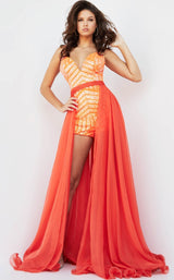 1 of 3 Jovani 07887 Neon Orange