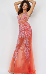 3 of 4 Jovani 08275 Tangerine