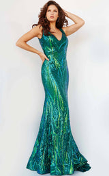 5 of 5 Jovani 23007 Iridescent-Green