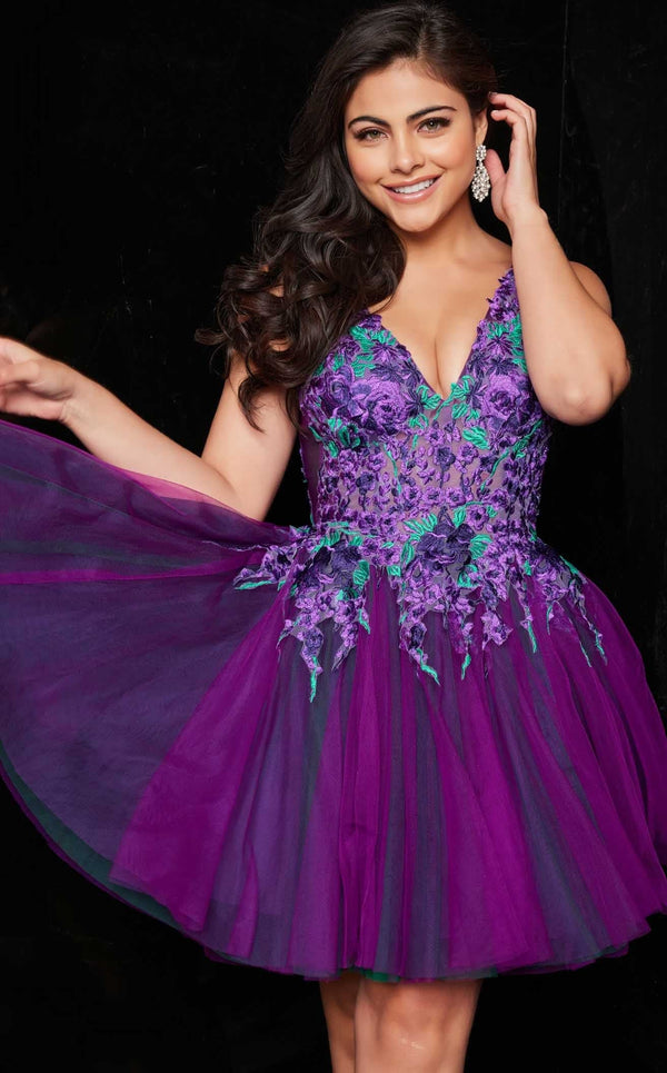 Jovani 26096 Dress Purple-Green