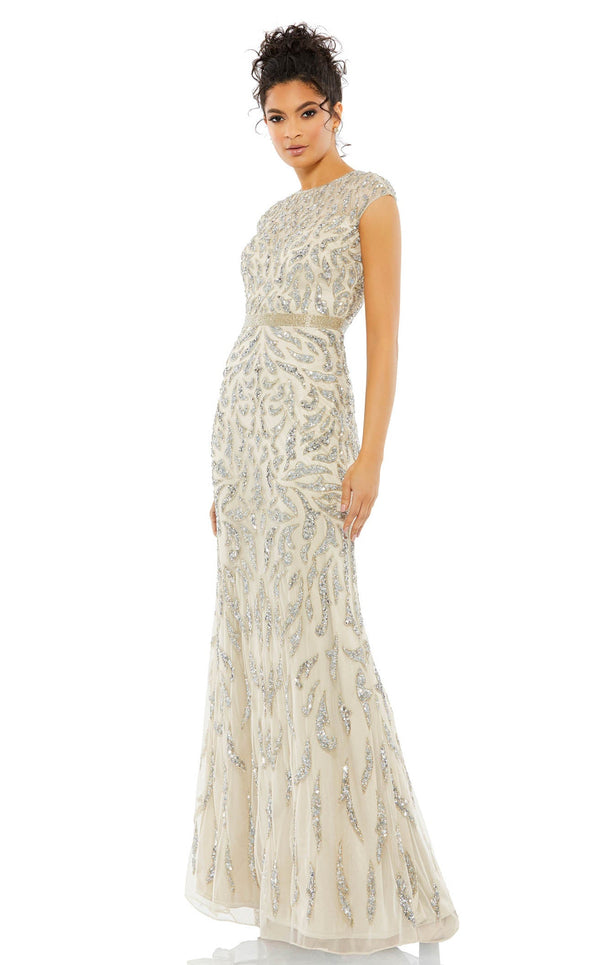 Mac Duggal 5532 Silver/Nude