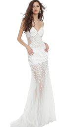 1 of 2 Jovani 60695 Off White