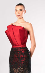 2 of 2 Edward Arsouni Couture FW651 Bordeaux-Black