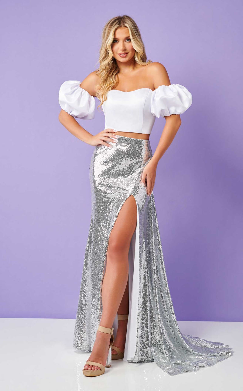 Rachel Allan 70298 White-Silver