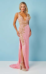 1 of 2 Rachel Allan 70456 Pink/Gold