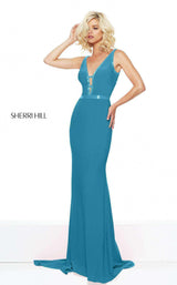 3 of 10 Sherri Hill 50814 Turquoise