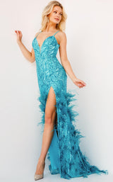 3 of 4 Jovani 08340 Turquoise