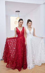 7 of 9 Jadore J21038 Ivory and Red