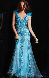 1 of 9 Jovani 22507 Light Blue