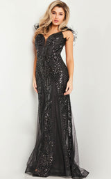 2 of 9 Jovani 22507 Black/Black