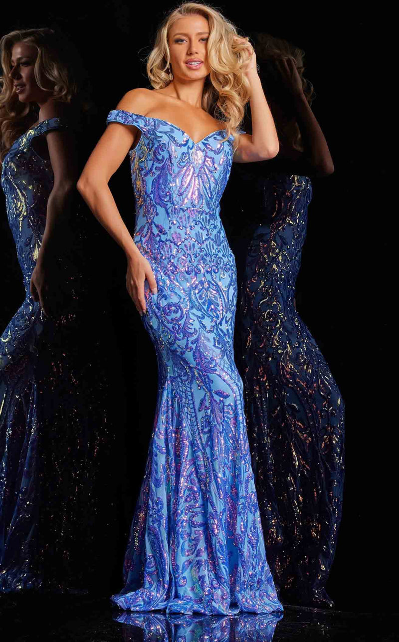 Jovani 23675 Blue/Purple