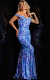 4 of 8 Jovani 23675 Blue/Purple