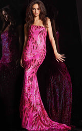 2 of 5 Jovani 23876 Hot Pink