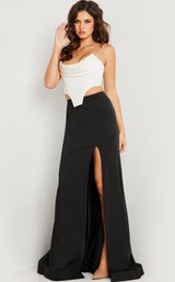 1 of 3 Jovani 37234 Off-White-Black