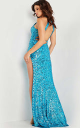 4 of 4 Jovani 37245 Sky Blue