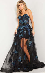 3 of 7 Jovani 37256 Black/Navy