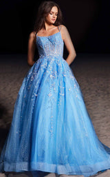 3 of 8 Jovani 37421 Blue