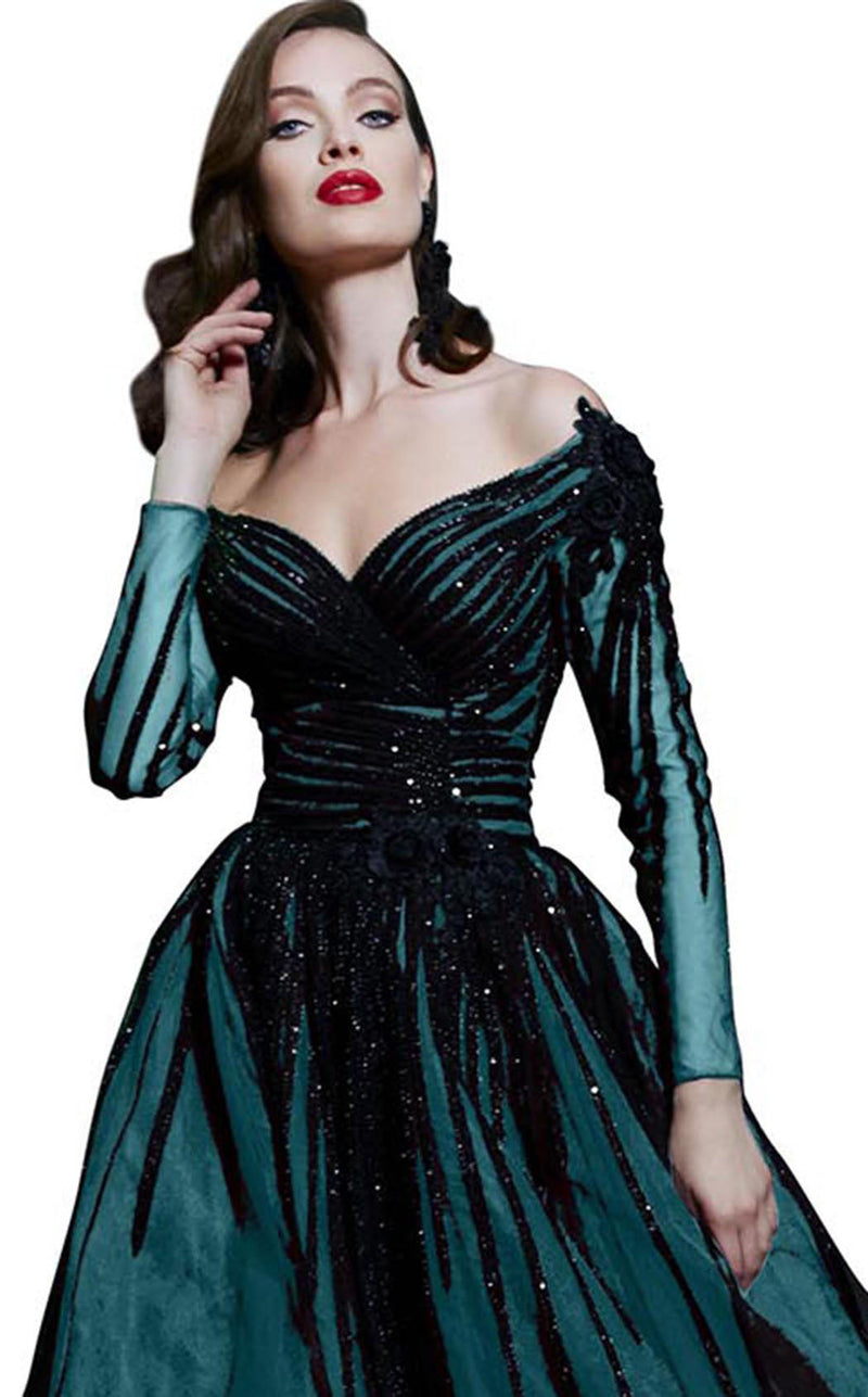 MNM Couture 2490 Teal-Black