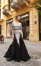 1 of 2 Modessa Couture M19068 Black/Silver