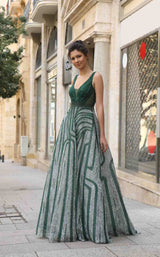 2 of 4 Modessa Couture M19078 Hunter-Green