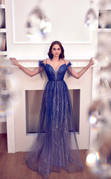 1 of 4 Modessa Couture M22404 Ash-Blue