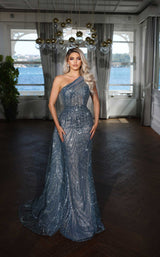 1 of 2 Modessa Couture M22407 Gray-Blue