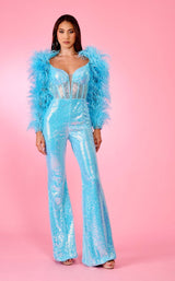 4 of 8 Rachel Allan 70589 Jumpsuit Sky-Blue