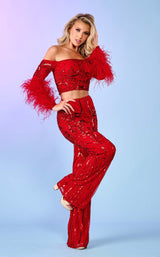 4 of 13 Rachel Allan 70670 Jumpsuit Red