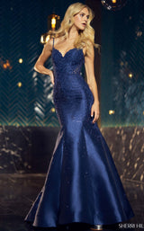 1 of 2 Sherri Hill 55674 Dress Navy