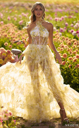 2 of 4 Sherri Hill 56382 Yellow-Rose