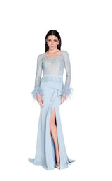 1 of 4 Terani 1811M6568 Powder Blue/Nude