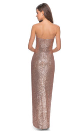 3 of 8 La Femme 28180 Dress Rose Gold