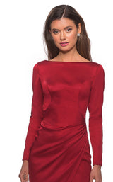 8 of 12 La Femme 28192 Dress Deep Red