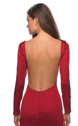 11 of 12 La Femme 28192 Dress Deep Red