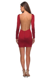 5 of 12 La Femme 28192 Dress Deep Red