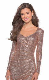 6 of 8 La Femme 28219 Dress Rose Gold