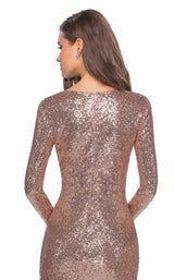 8 of 8 La Femme 28219 Dress Rose Gold