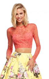 7 of 10 Sherri Hill 52717 Coral-Yellow-Print