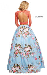 5 of 10 Sherri Hill 52717 Coral-Blue-Print