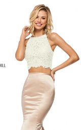 7 of 10 Sherri Hill 52851 Ivory/Nude