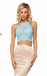 6 of 10 Sherri Hill 52851 Light Blue/Nude