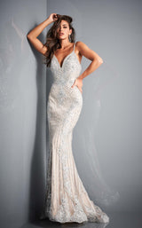 1 of 16 Jovani 05752 Dress Silver-Nude