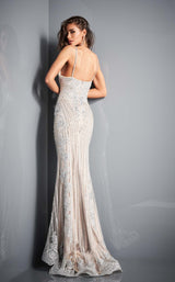 6 of 16 Jovani 05752 Dress Silver-Nude