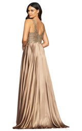 5 of 9 Faviana 10407 Dress Mocha-Gold