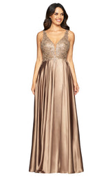 2 of 9 Faviana 10407 Dress Mocha-Gold